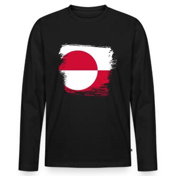 Greenland - Men's Premium Organic Long Sleeve Shirt - black - Front - Nico (187cm)