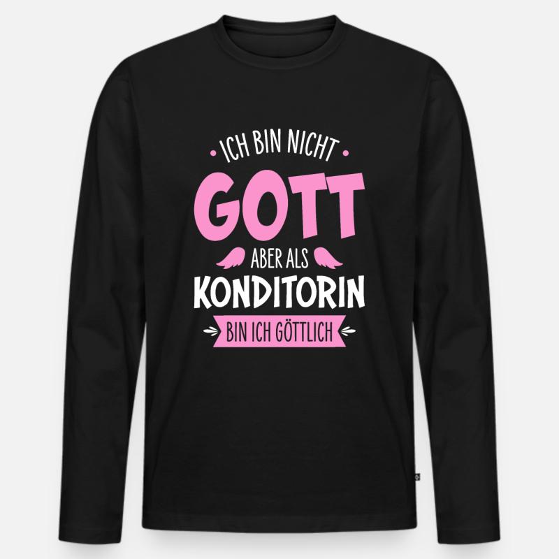 Konditorin - Männer Premium Bio Langarmshirt - Schwarz