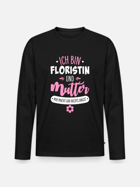 Floristin Mutter - Männer Premium Bio Langarmshirt - Schwarz