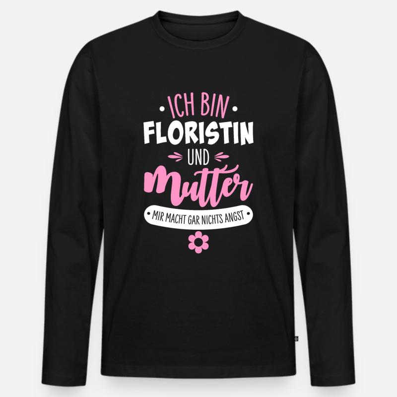Floristin Mutter - Männer Premium Bio Langarmshirt - Schwarz