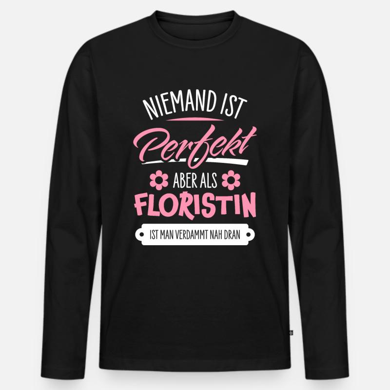 Floristin - Männer Premium Bio Langarmshirt - Schwarz