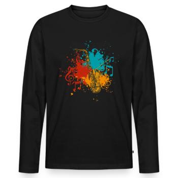 Saxofon - Männer Premium Bio Langarmshirt - Schwarz - Vorne - Nico (187cm)