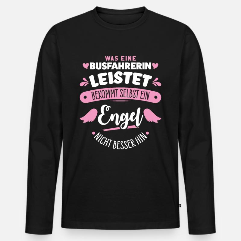 Busfahrerin - Männer Premium Bio Langarmshirt - Schwarz