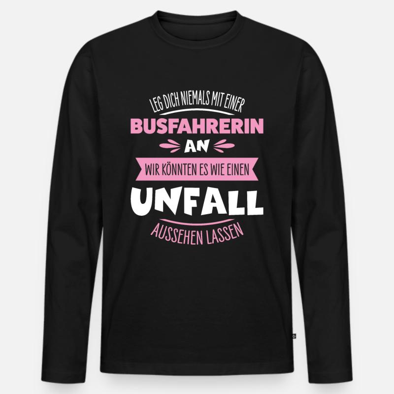 Busfahrerin - Männer Premium Bio Langarmshirt - Schwarz