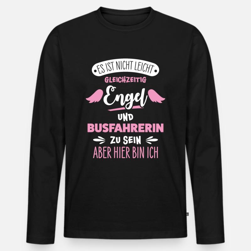 Busfahrerin - Männer Premium Bio Langarmshirt - Schwarz