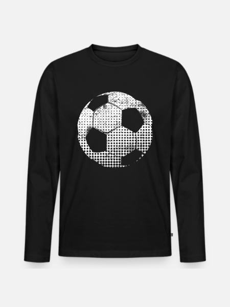 Fußball - Männer Premium Bio Langarmshirt - Schwarz