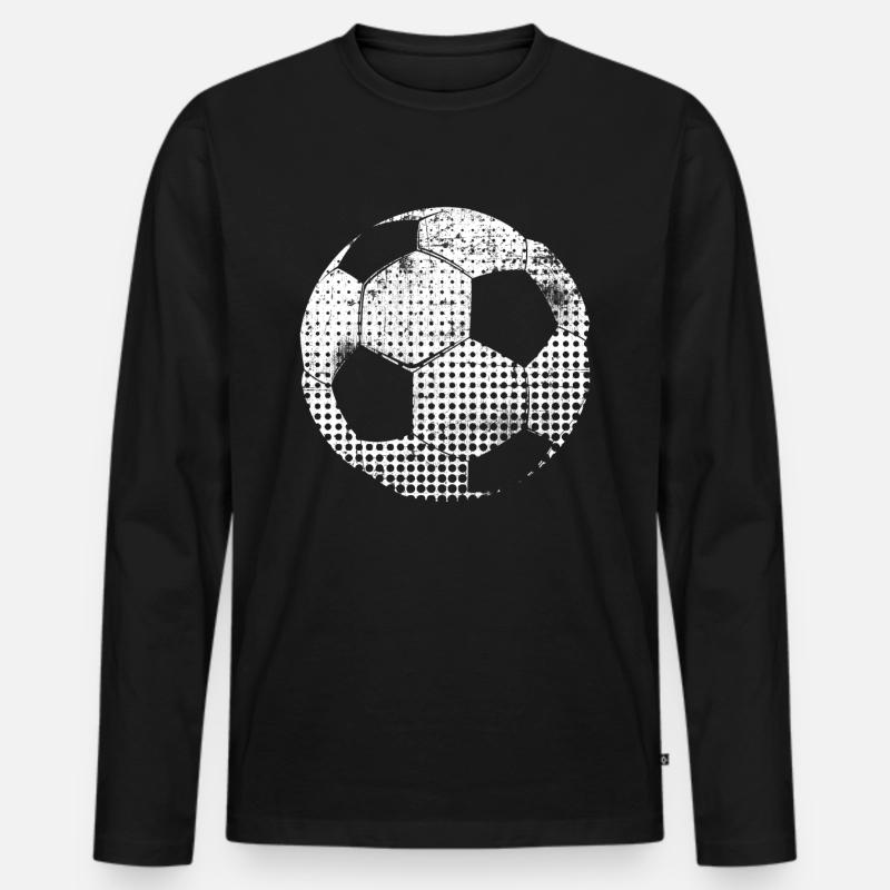 Fußball - Männer Premium Bio Langarmshirt - Schwarz
