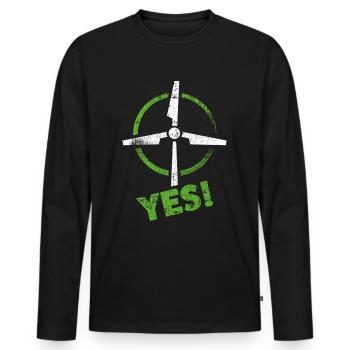 Wind power Wind energy - Men's Premium Organic Long Sleeve Shirt - black - Front - Nico (187cm)