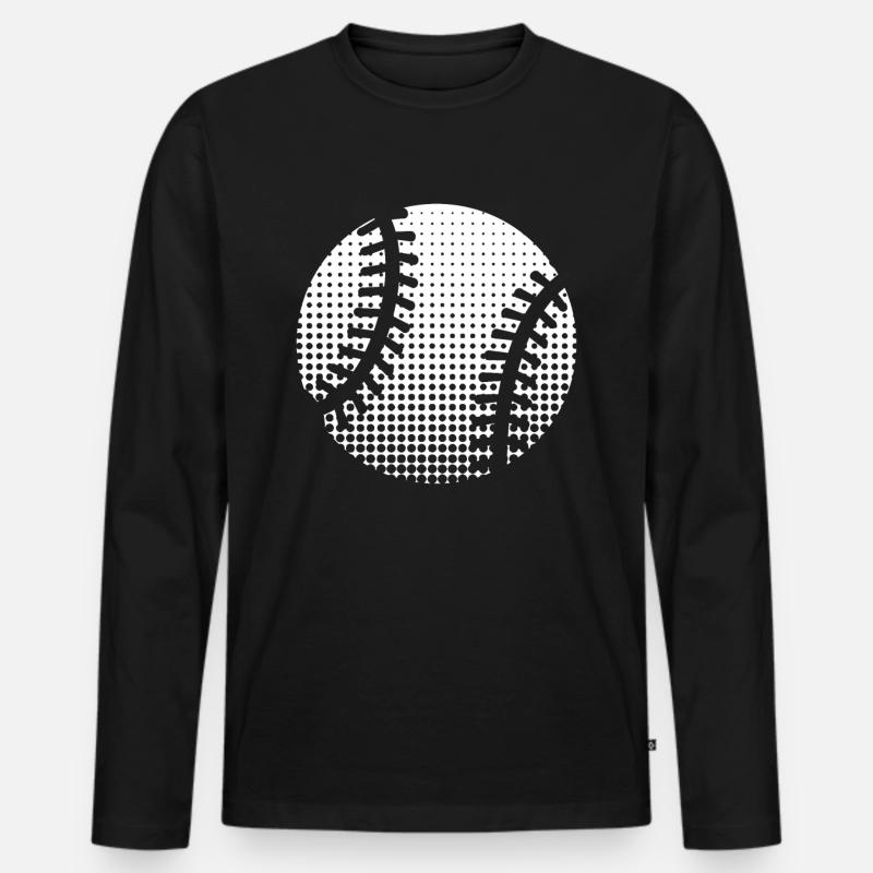 Baseball - Männer Premium Bio Langarmshirt - Schwarz