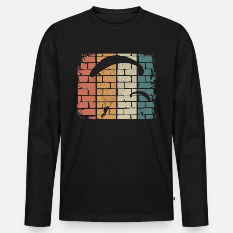 Fallschirm Gleitschirm - Männer Premium Bio Langarmshirt - Schwarz