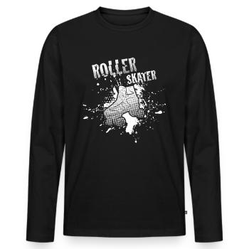Roller skating Roller skating - Men's Premium Organic Long Sleeve Shirt - black - Front - Nico (187cm)