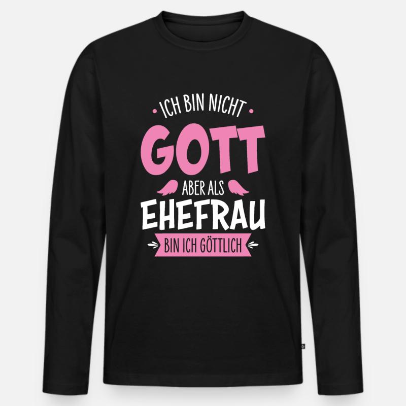 Ehefrau - Männer Premium Bio Langarmshirt - Schwarz