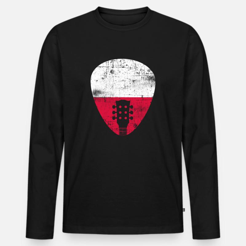 Polen Gitarre - Männer Premium Bio Langarmshirt - Schwarz