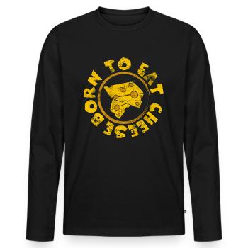 Fromage - T-shirt manches longues Premium bio Homme - noir - Devant - Nico (187cm)