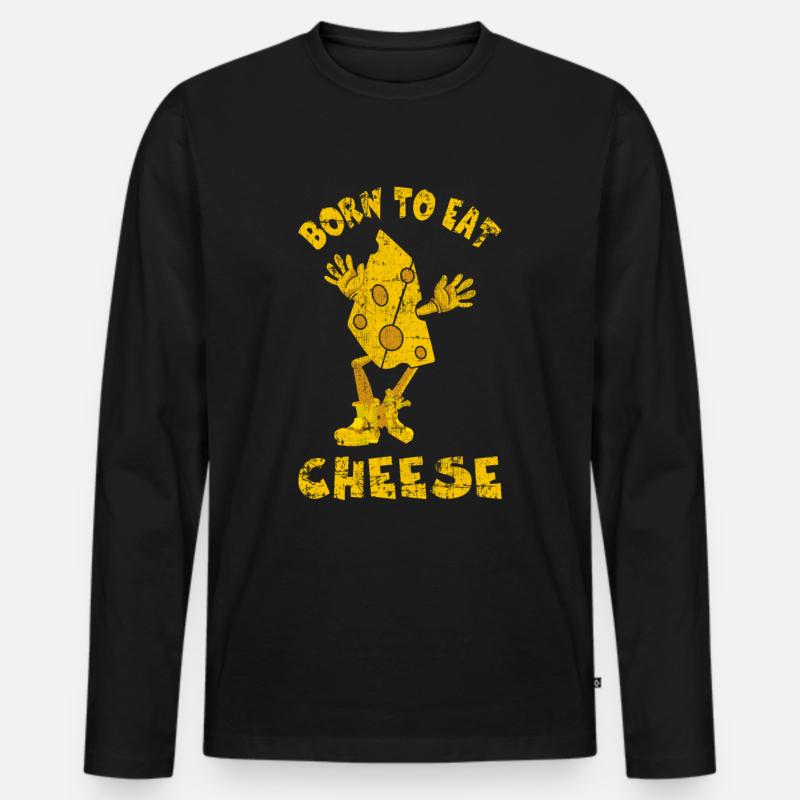 Käse Comic - Männer Premium Bio Langarmshirt - Schwarz