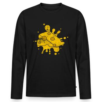 Fromage - T-shirt manches longues Premium bio Homme - noir - Devant - Nico (187cm)
