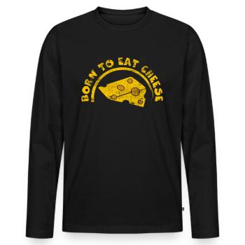 Fromage - T-shirt manches longues Premium bio Homme - noir - Devant - Nico (187cm)