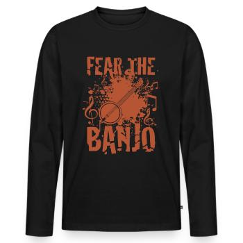 Banjo - Men's Premium Organic Long Sleeve Shirt - black - Front - Nico (187cm)