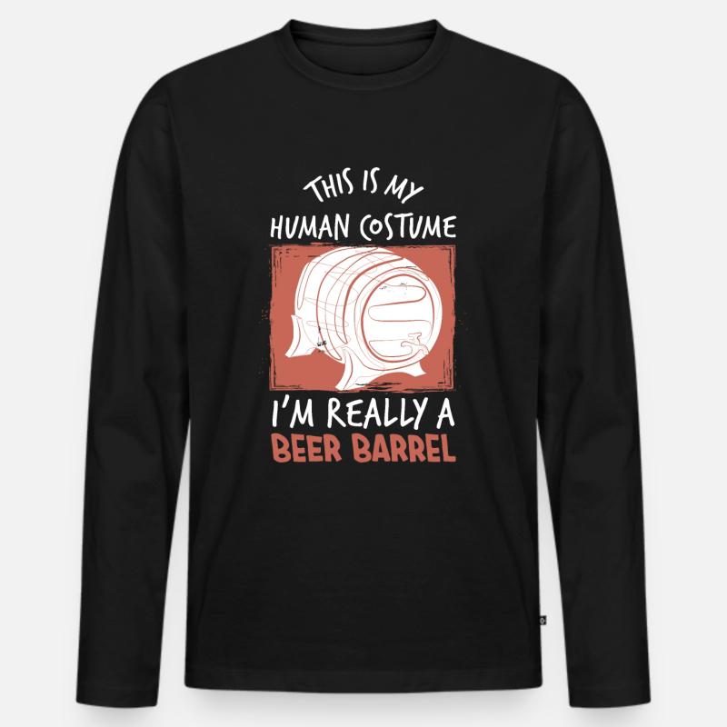 Bierfass Kostüm Bier - Männer Premium Bio Langarmshirt - Schwarz