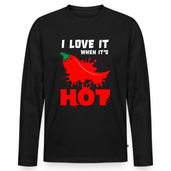 Chili - T-shirt manches longues Premium bio Homme - noir - Devant - Nico (187cm)