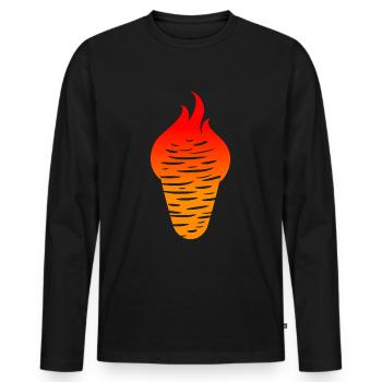 Kebab - T-shirt manches longues Premium bio Homme - noir - Devant - Nico (187cm)
