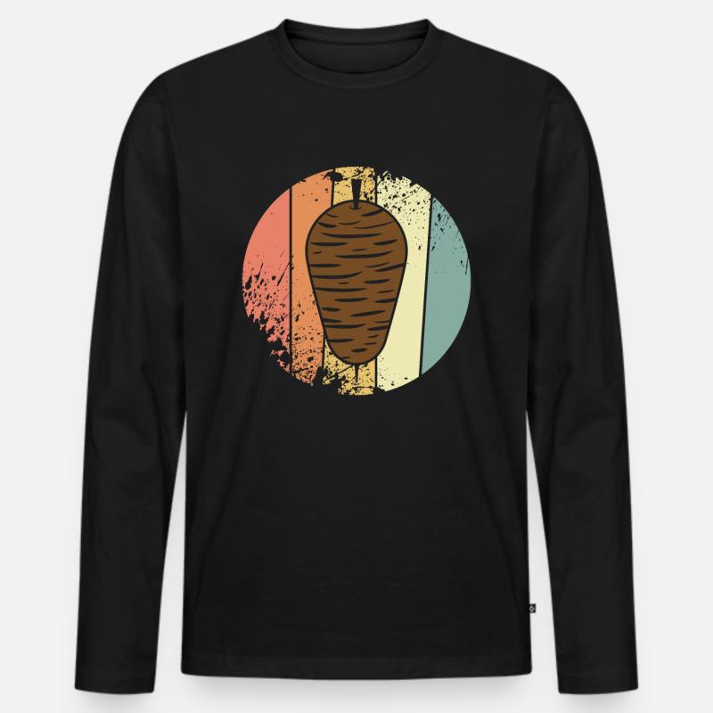 Kebab retro Döner - Männer Premium Bio Langarmshirt - Schwarz