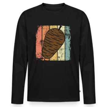 Kebab - T-shirt manches longues Premium bio Homme - noir - Devant - Nico (187cm)