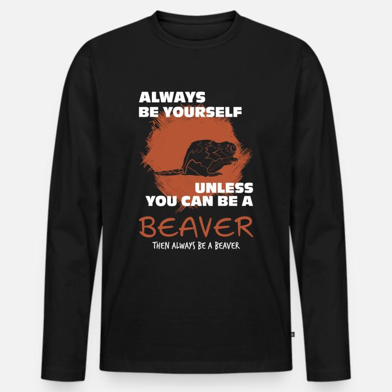 Biber - Männer Premium Bio Langarmshirt - Schwarz