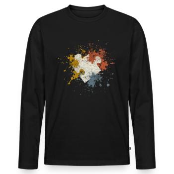 Puzzle - Men's Premium Organic Long Sleeve Shirt - black - Front - Nico (187cm)
