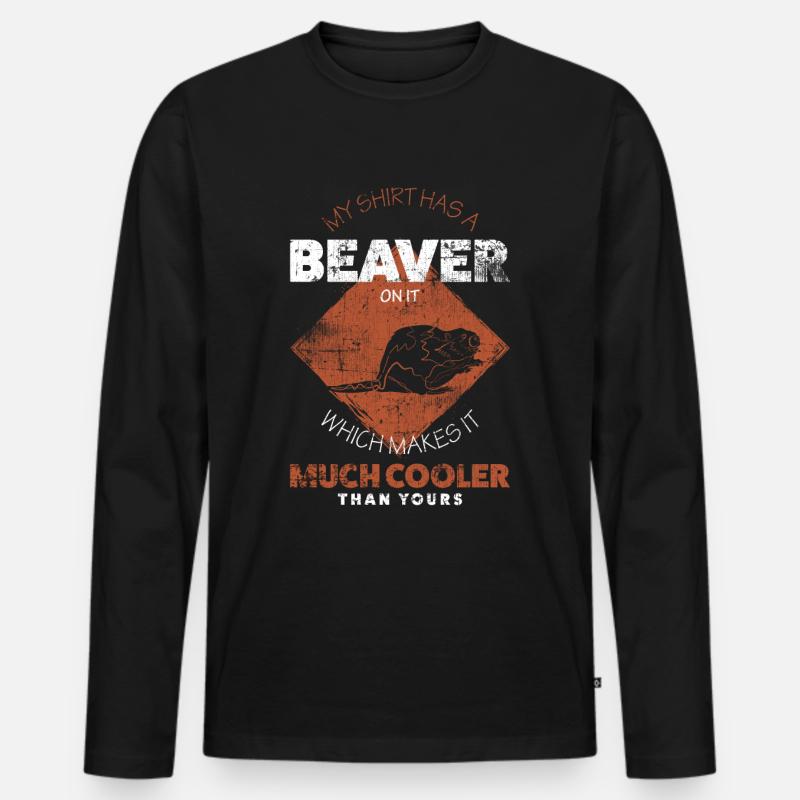Biber - Männer Premium Bio Langarmshirt - Schwarz