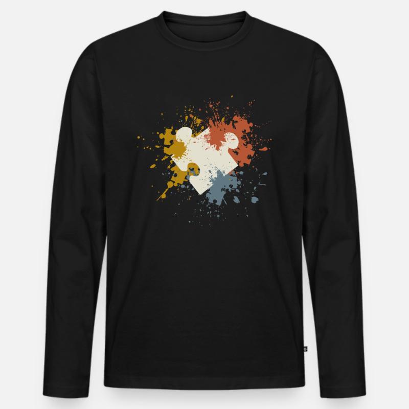 Puzzles - Men's Premium Organic Long Sleeve Shirt - black