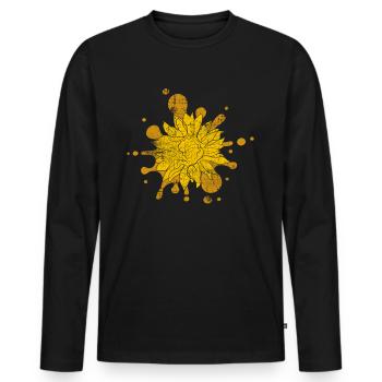 Sonnenblume - Männer Premium Bio Langarmshirt - Schwarz - Vorne - Nico (187cm)