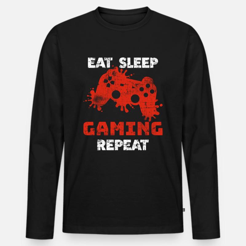 Gaming - Männer Premium Bio Langarmshirt - Schwarz