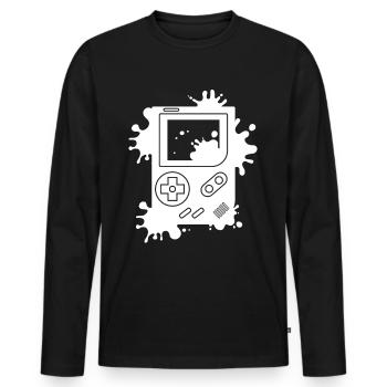 Console de jeu - T-shirt manches longues Premium bio Homme - noir - Devant - Nico (187cm)