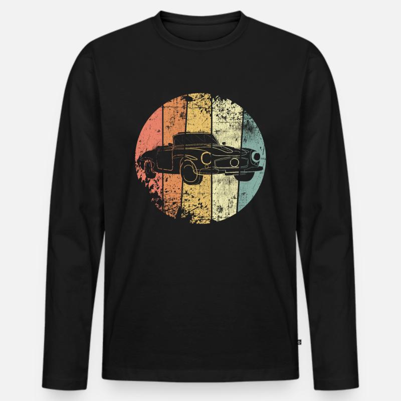 Oldtimer - Männer Premium Bio Langarmshirt - Schwarz