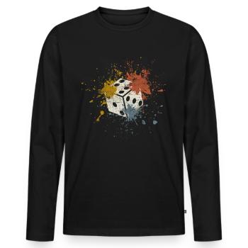 Cube - Men's Premium Organic Long Sleeve Shirt - black - Front - Nico (187cm)