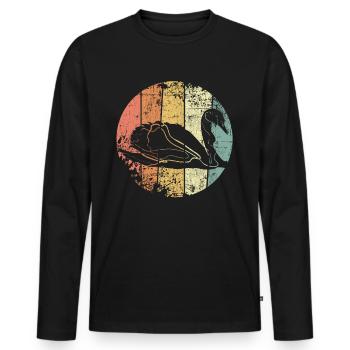 Schwan - Männer Premium Bio Langarmshirt - Schwarz - Vorne - Nico (187cm)