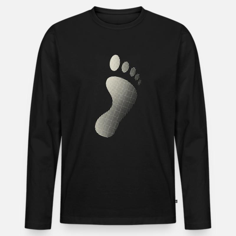 Fußabdruck - Männer Premium Bio Langarmshirt - Schwarz