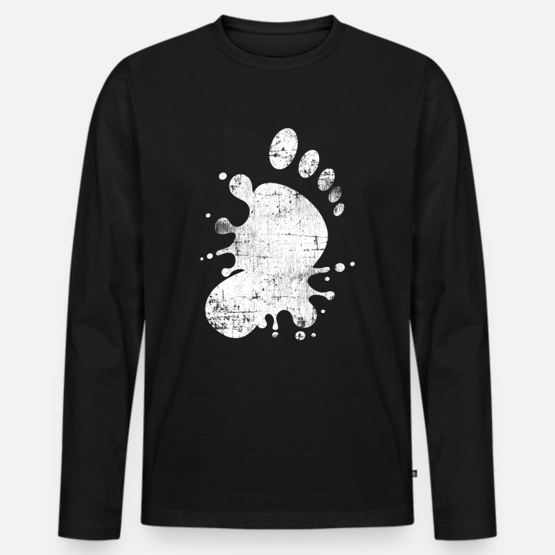 Fuß - Männer Premium Bio Langarmshirt - Schwarz
