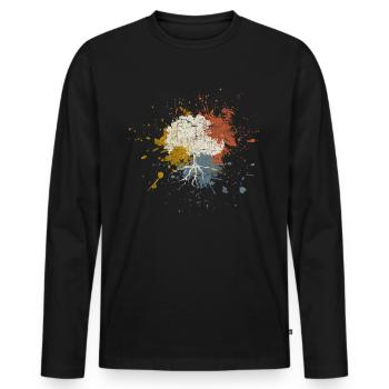 Arbre - T-shirt manches longues Premium bio Homme - noir - Devant - Nico (187cm)