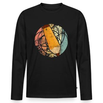 Schule - Männer Premium Bio Langarmshirt - Schwarz - Vorne - Nico (187cm)