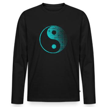 Yin Yang - Men's Premium Organic Long Sleeve Shirt - black - Front - Nico (187cm)