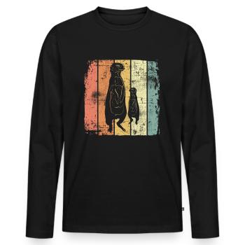 suricates - T-shirt manches longues Premium bio Homme - noir - Devant - Nico (187cm)