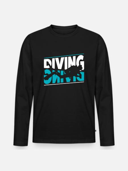 Diver - Men's Premium Organic Long Sleeve Shirt - black