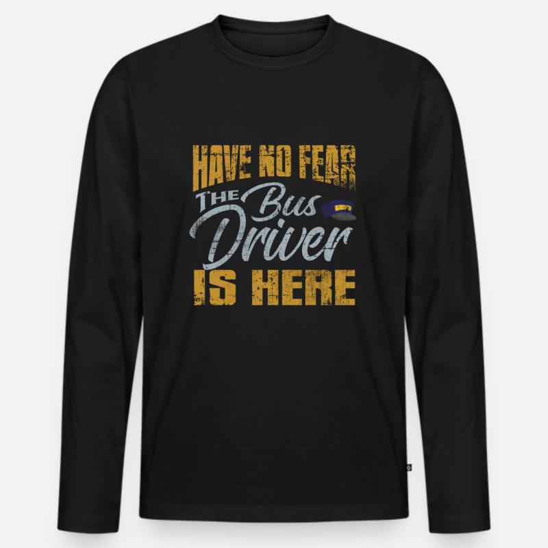 Busfahrer Spruch - Männer Premium Bio Langarmshirt - Schwarz