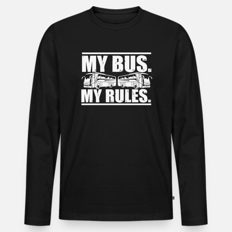 Busfahrer - Männer Premium Bio Langarmshirt - Schwarz