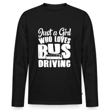 Chauffeur de bus chauffeur de bus - T-shirt manches longues Premium bio Homme - noir - Devant - Nico (187cm)