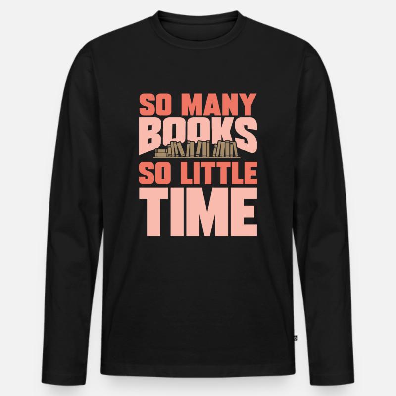Bücher - Männer Premium Bio Langarmshirt - Schwarz