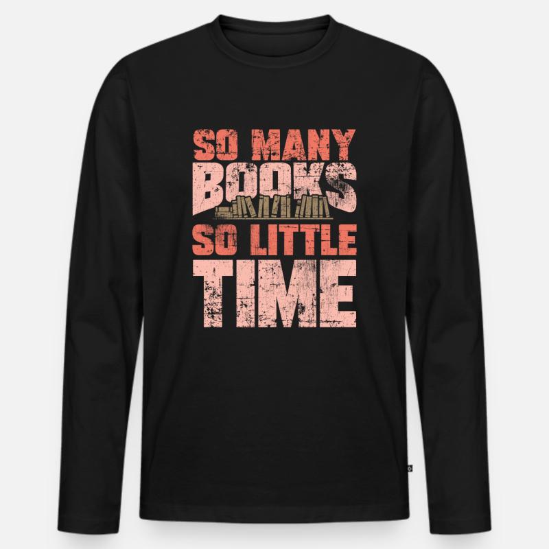 Lesen - Männer Premium Bio Langarmshirt - Schwarz