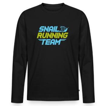 Marathon de course à pied - T-shirt manches longues Premium bio Homme - noir - Devant - Nico (187cm)
